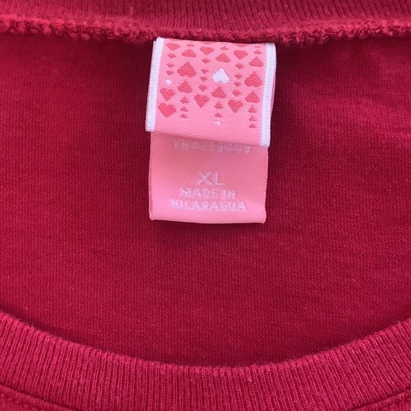 Red “Love” Crystal Short Sleeved T Shirt Size XL - Picture 3 of 4